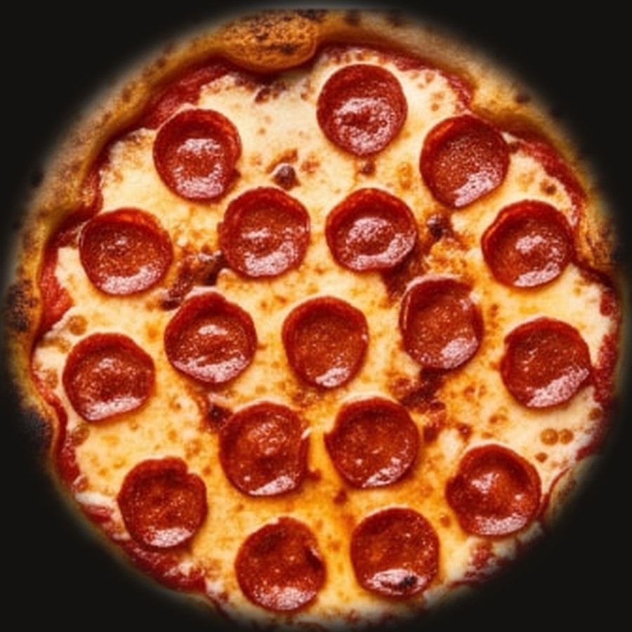 Wood-fired pepperoni pizza